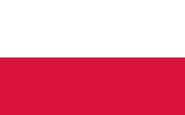 Flagge von Polen (Zwei Streifen, oben weiß und unten rot)