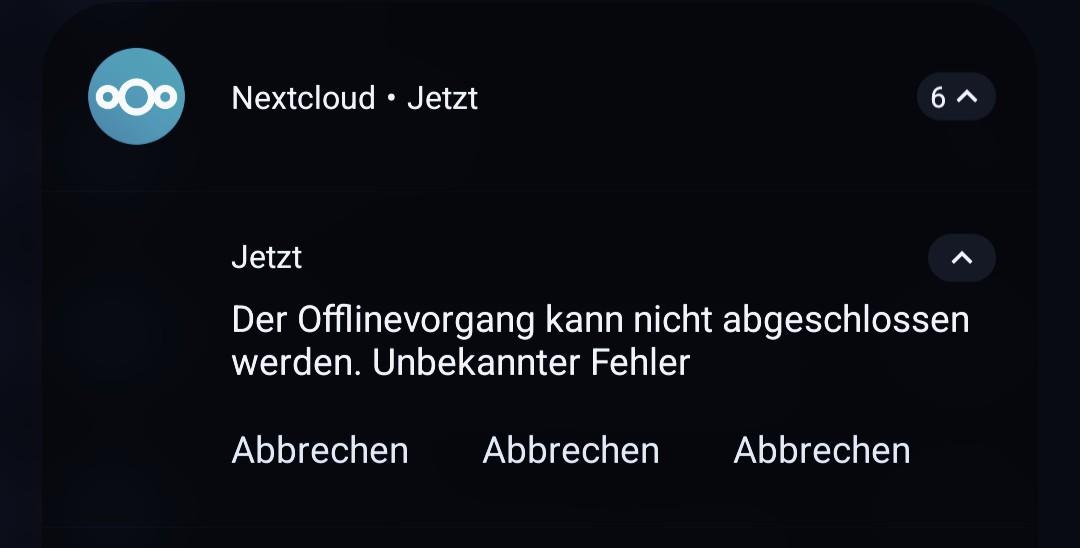 Fehlermeldung mit dreimal Abbechen