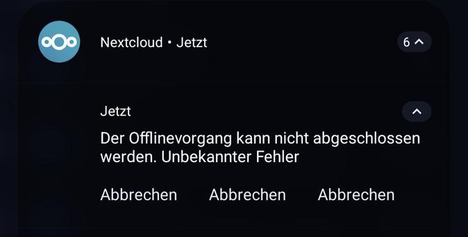 Fehlermeldung mit dreimal Abbechen