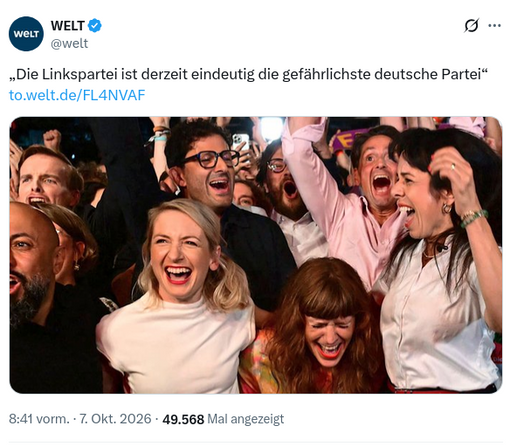 Titel: „Die Linkspartei ist derzeit eindeutig die gefährlichste deutsche Partei“
